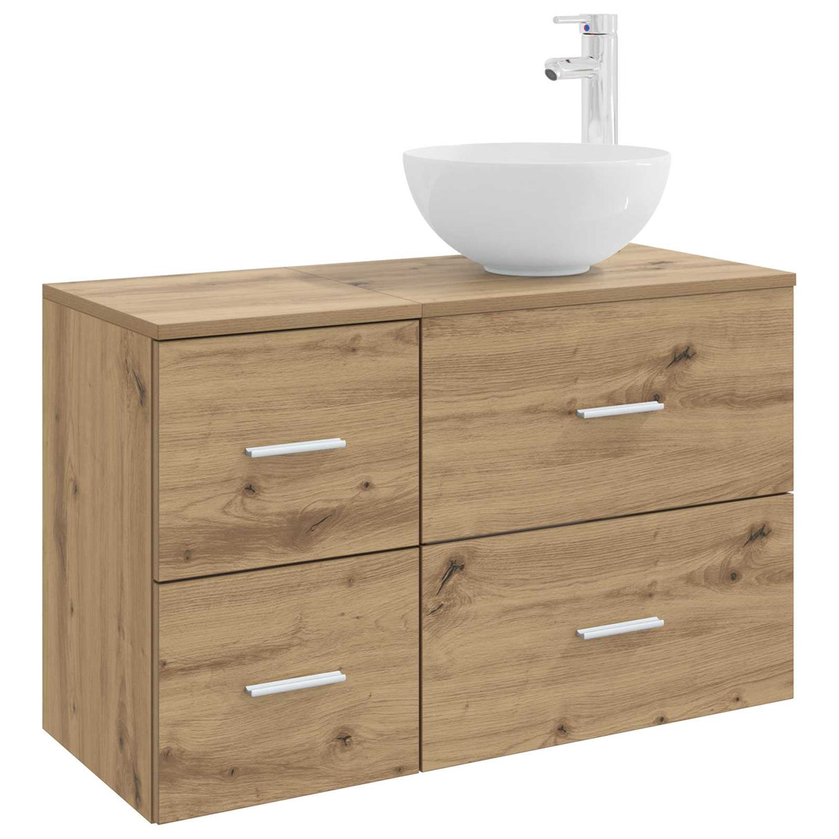 vidaXL Badkamermeubel Set 2 pcs Wit Bewerkt hout