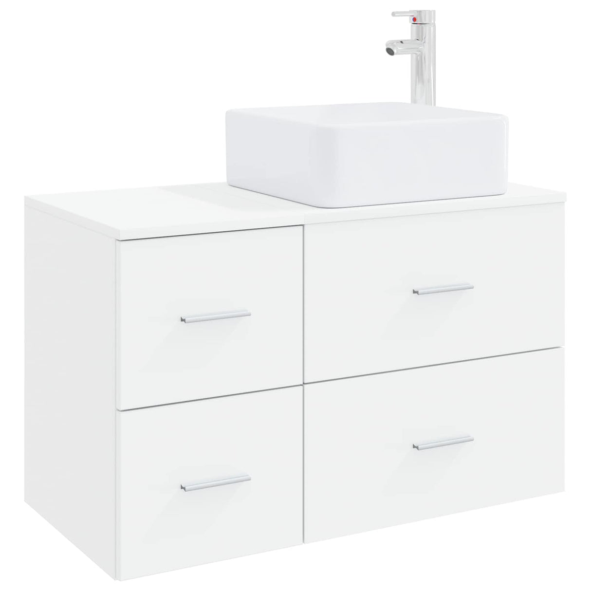 vidaXL Badkamermeubel Set 2 pcs Wit Bewerkt hout