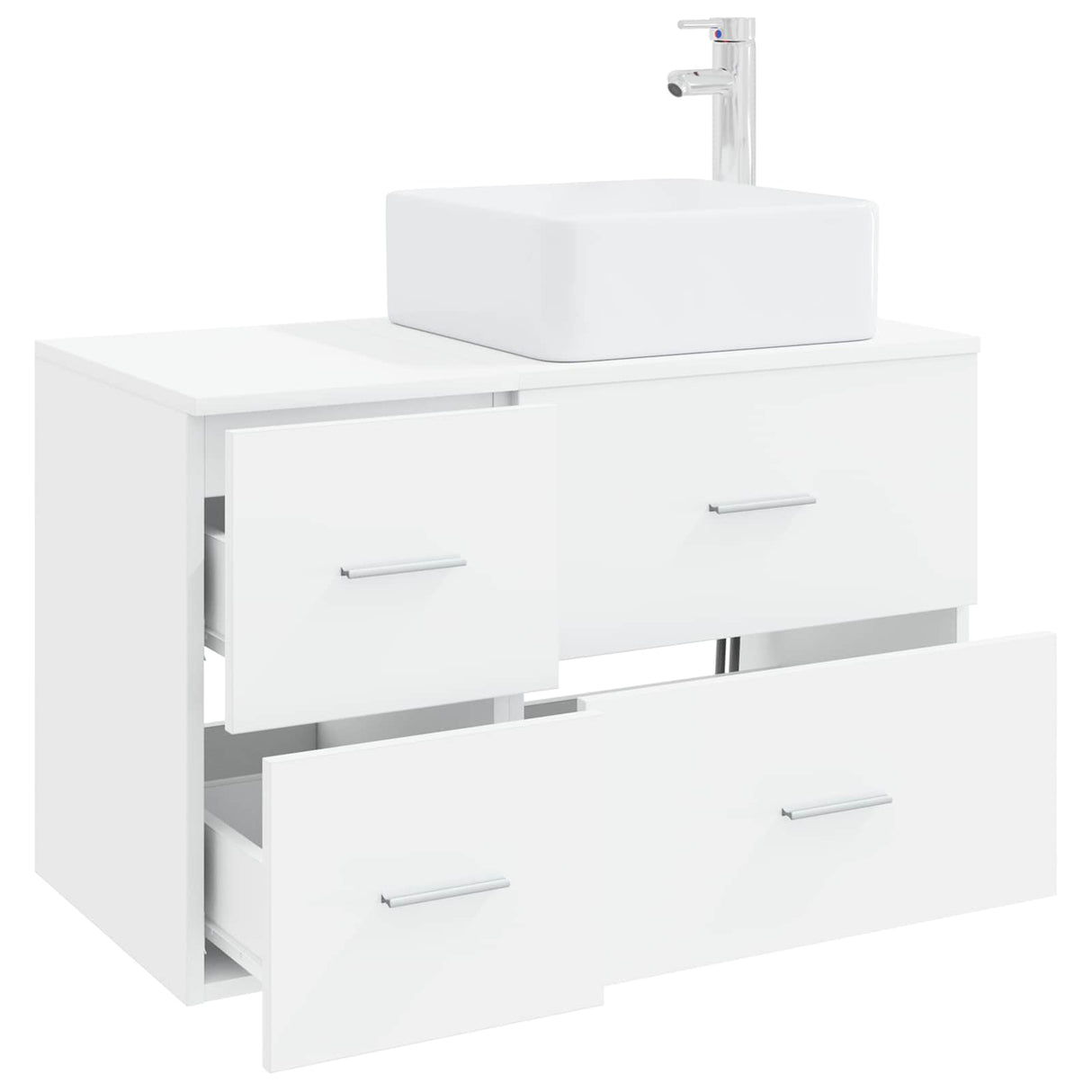 vidaXL Badkamermeubel Set 2 pcs Wit Bewerkt hout
