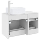 vidaXL Badkamermeubel Set 2 pcs Wit Bewerkt hout