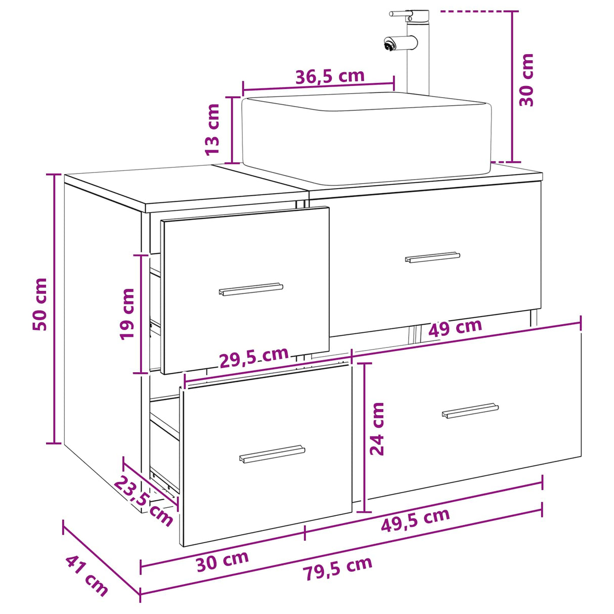 vidaXL Badkamermeubel Set 2 pcs Wit Bewerkt hout