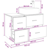 vidaXL Badkamermeubel Set 2 pcs Wit Bewerkt hout