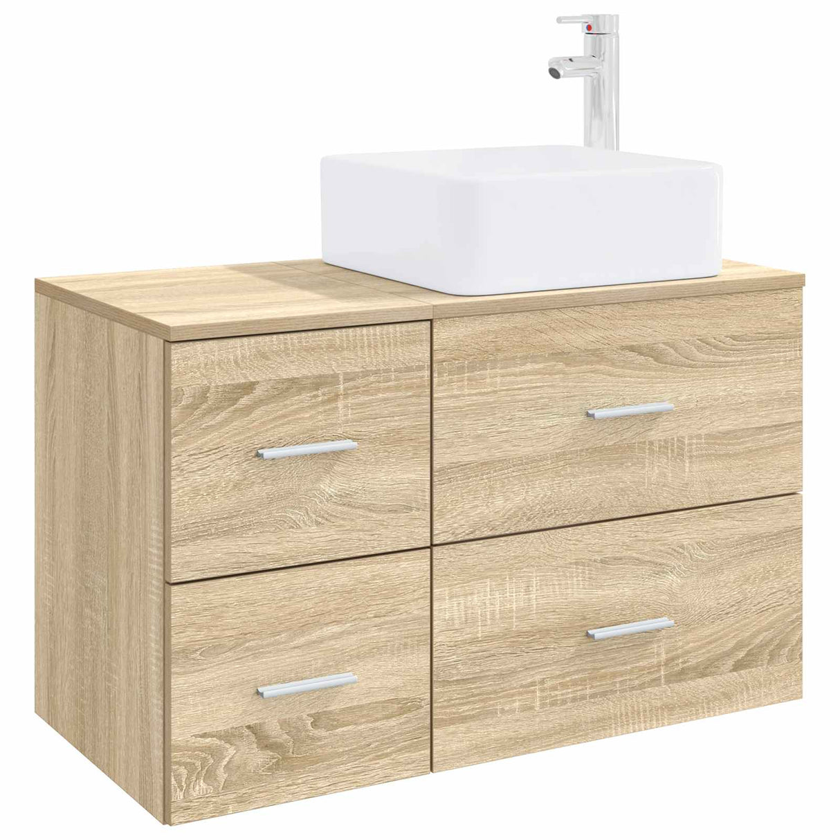 vidaXL Badkamermeubel Set 2 pcs Wit Bewerkt hout