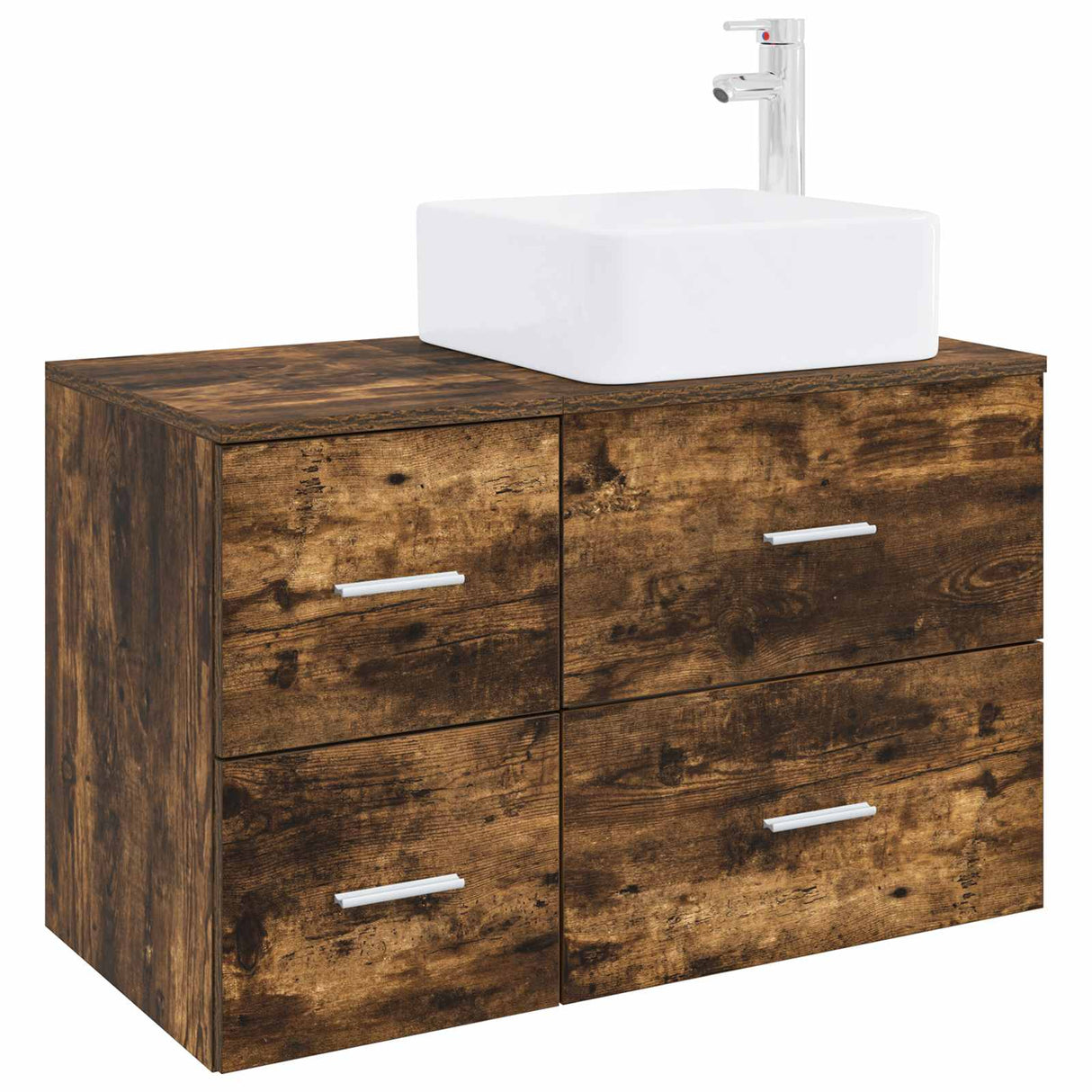 vidaXL Badkamermeubel Set 2 pcs Wit Bewerkt hout