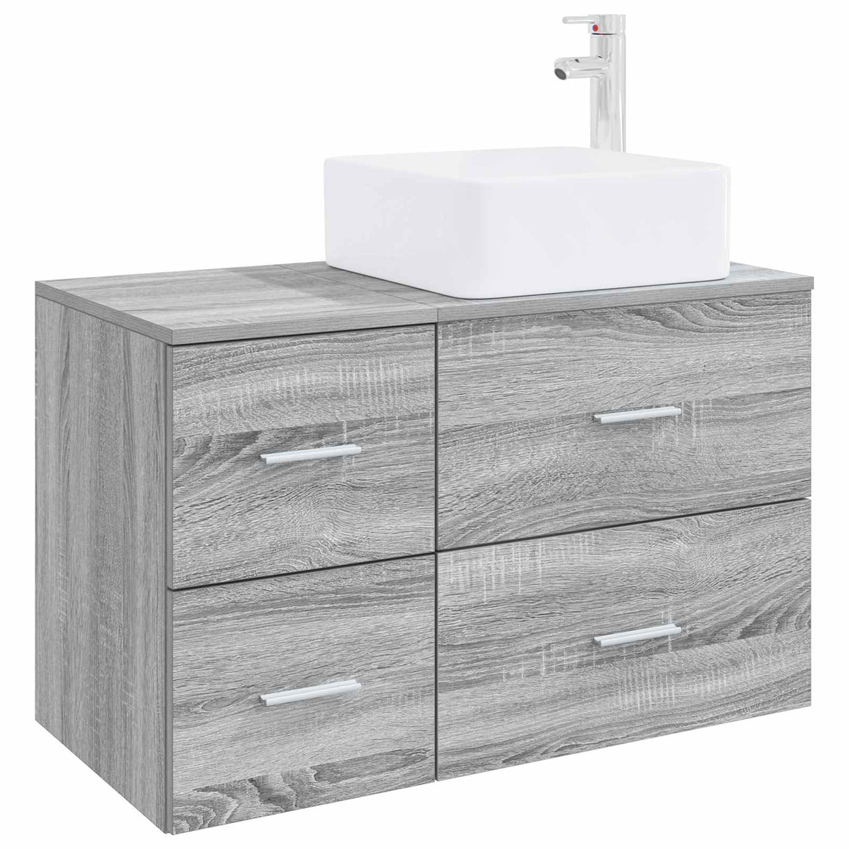 vidaXL Badkamermeubel Set 2 pcs Wit Bewerkt hout
