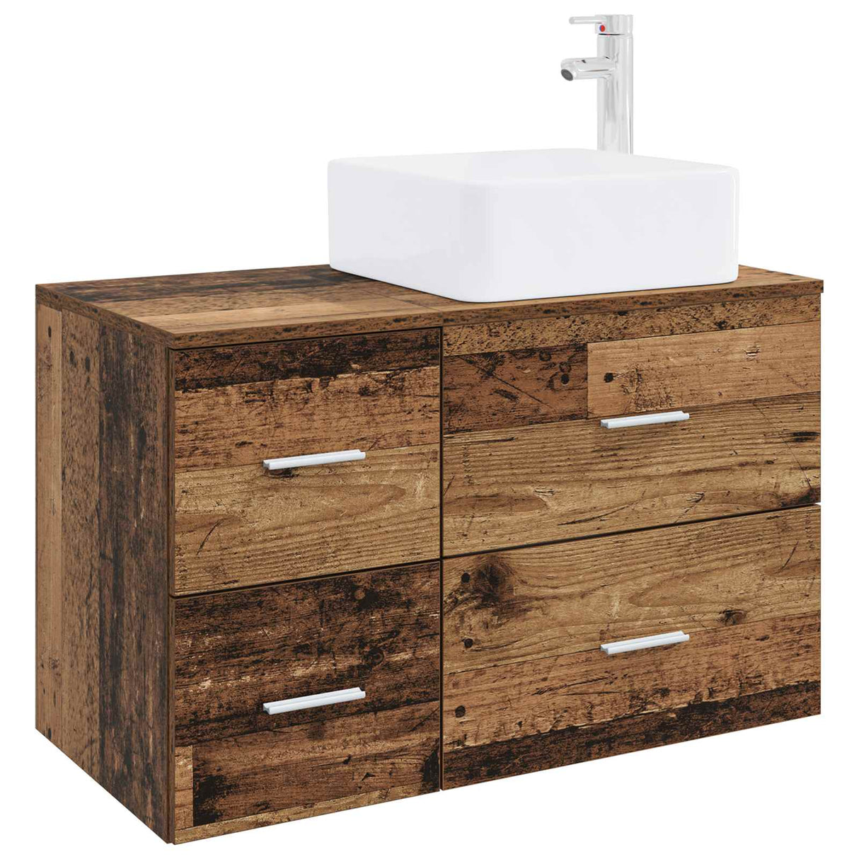 vidaXL Badkamermeubel Set 2 pcs Wit Bewerkt hout