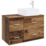 vidaXL Badkamermeubel Set 2 pcs Wit Bewerkt hout