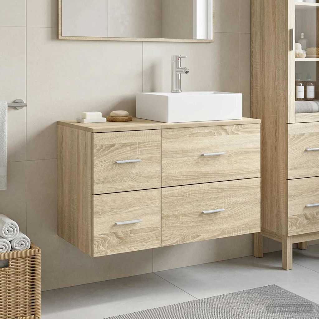 vidaXL Badkamermeubel Set 2 st Wit Bewerkt hout
