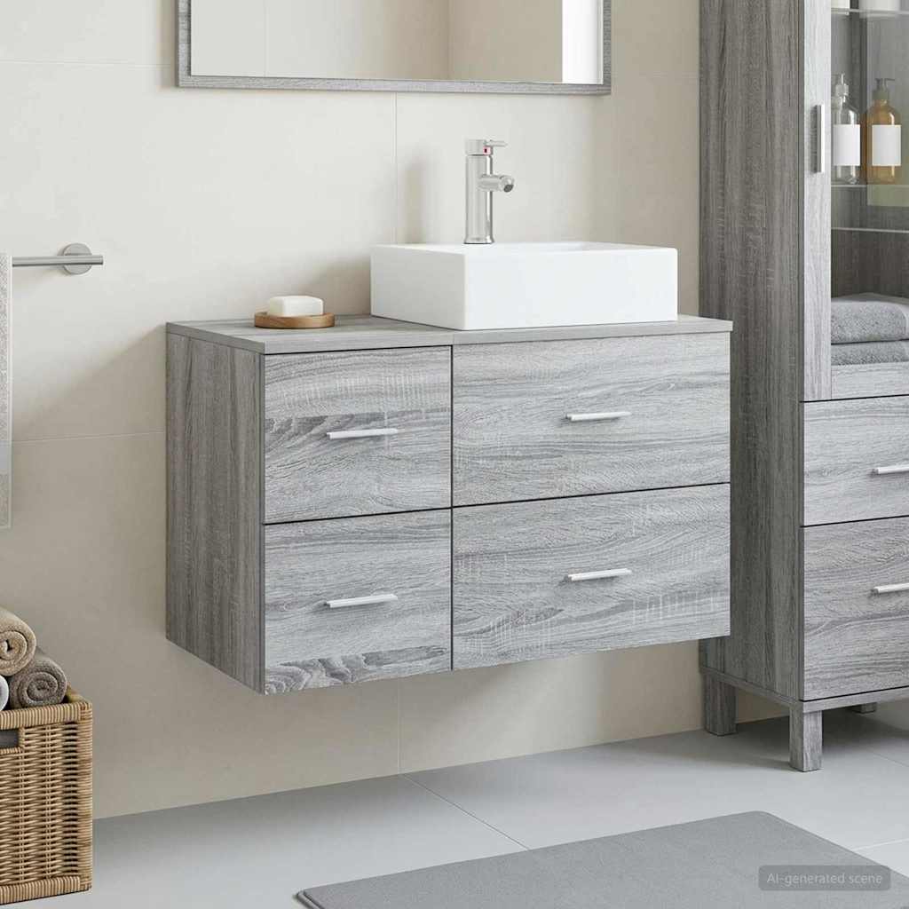 vidaXL Badkamermeubel Set 2 st Wit Bewerkt hout