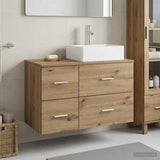 vidaXL Badkamermeubel Set 2 st Wit Bewerkt hout