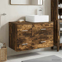 vidaXL Badkamermeubel Set 2 st Wit Bewerkt hout