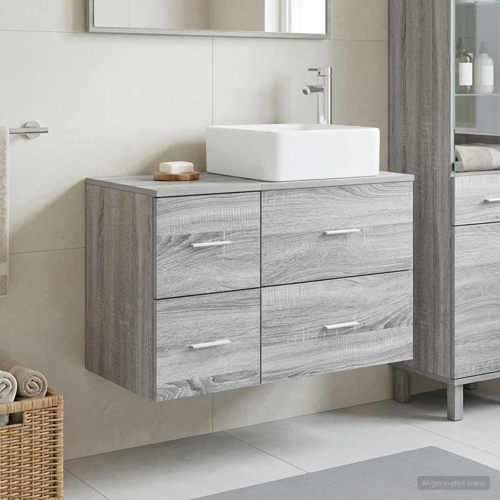 vidaXL Badkamermeubel Set 2 st Wit Bewerkt hout
