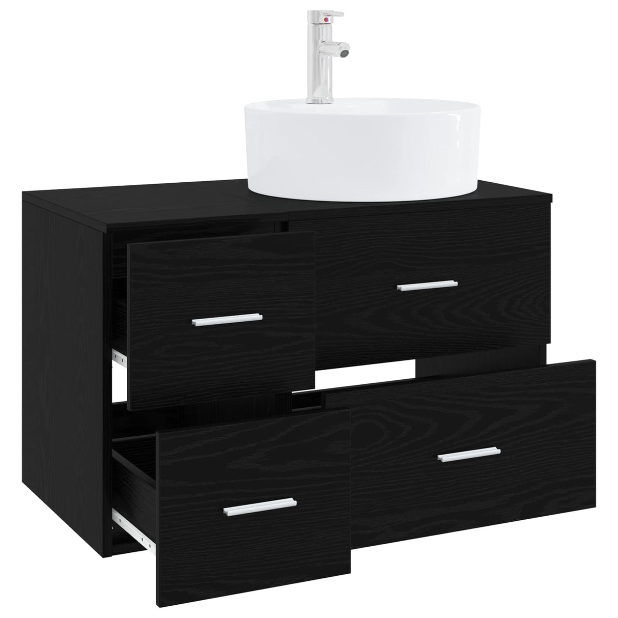 vidaXL Badkamermeubel Set 2 st Wit Bewerkt hout