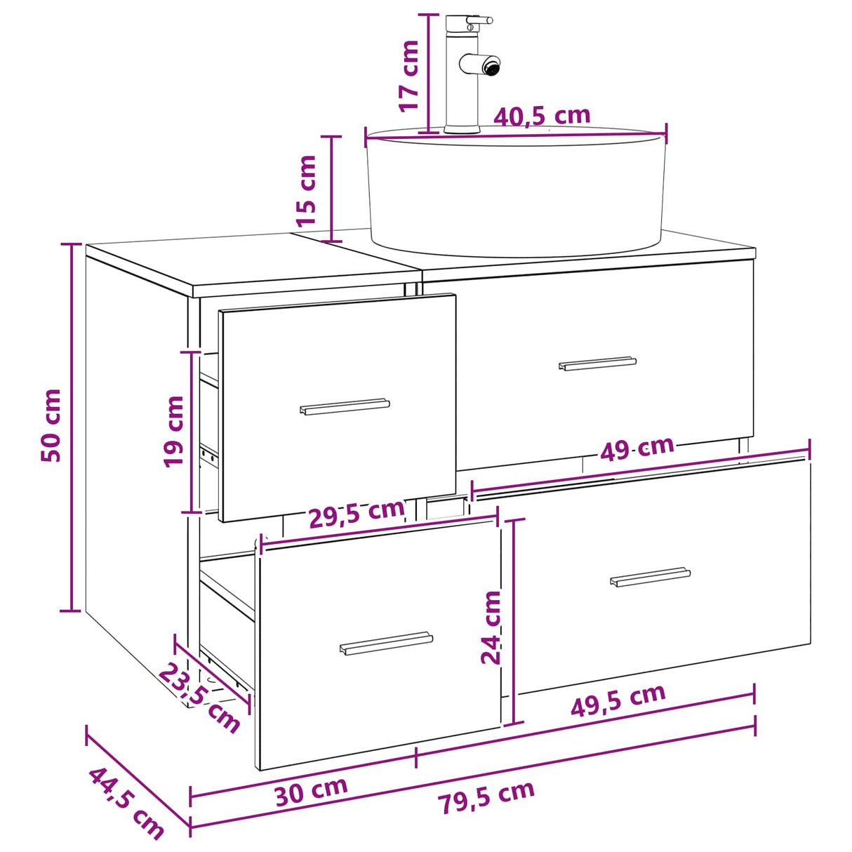 vidaXL Badkamermeubel Set 2 st Wit Bewerkt hout