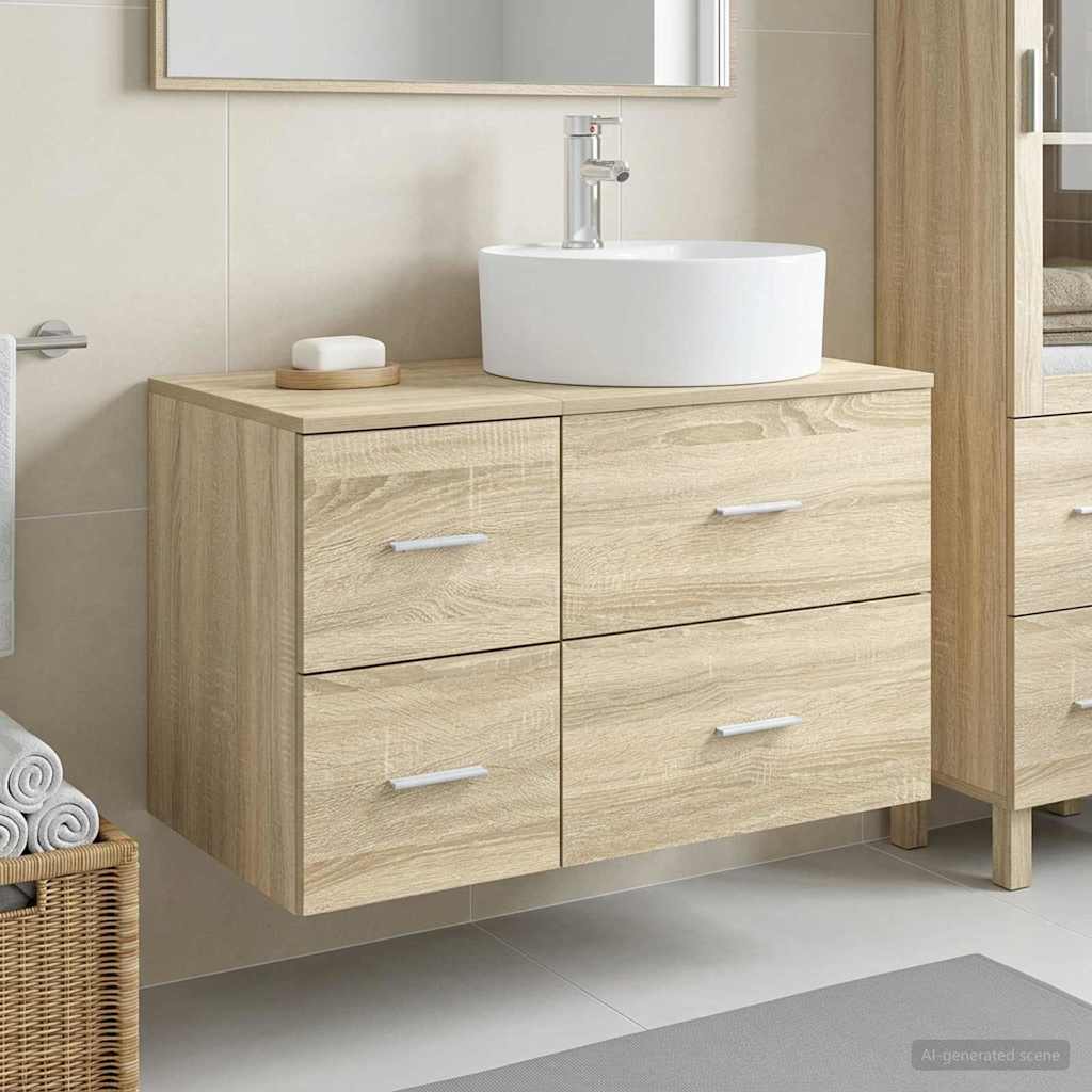 vidaXL Badkamermeubel Set 2 st Wit Bewerkt hout
