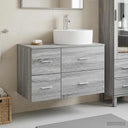 vidaXL Badkamermeubel Set 2 st Wit Bewerkt hout