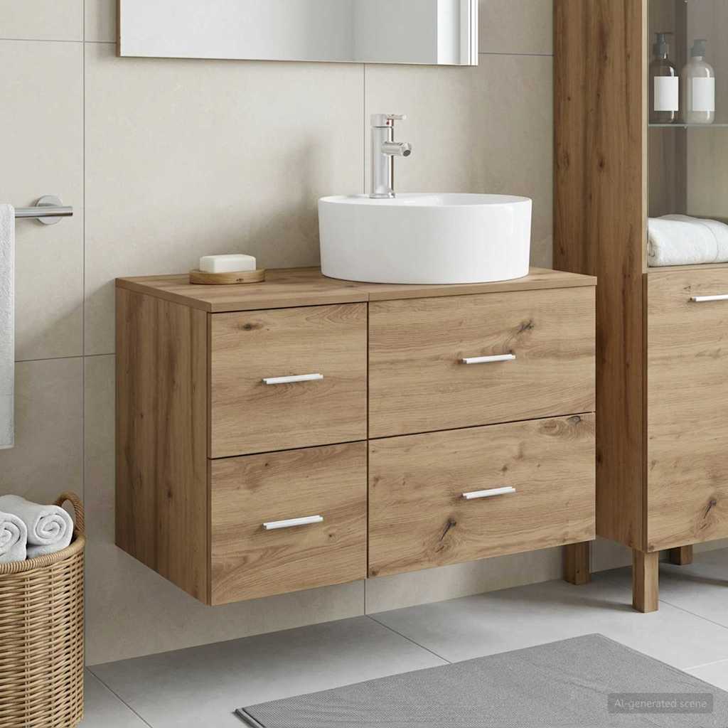 vidaXL Badkamermeubel Set 2 st Wit Bewerkt hout