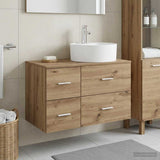 vidaXL Badkamermeubel Set 2 st Wit Bewerkt hout