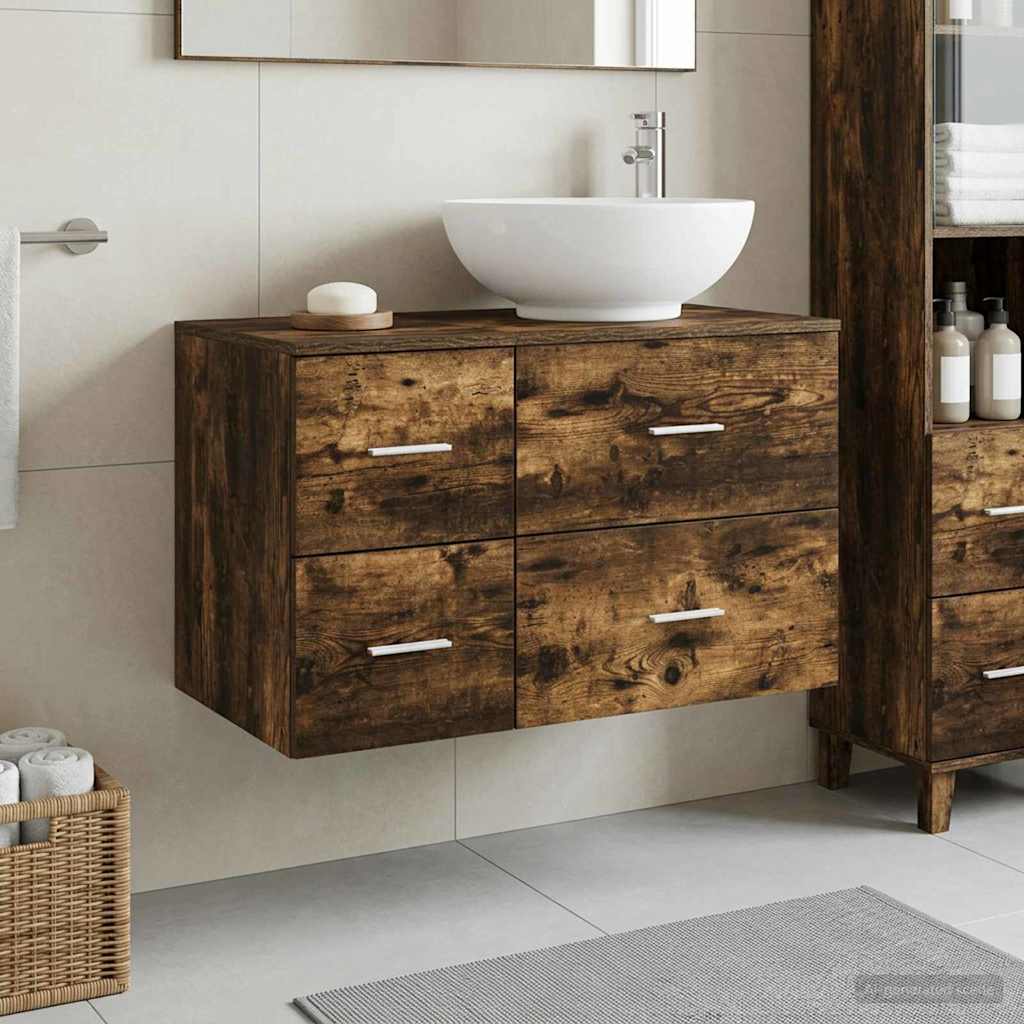 vidaXL Badkamermeubel Set 2 st Wit Bewerkt hout