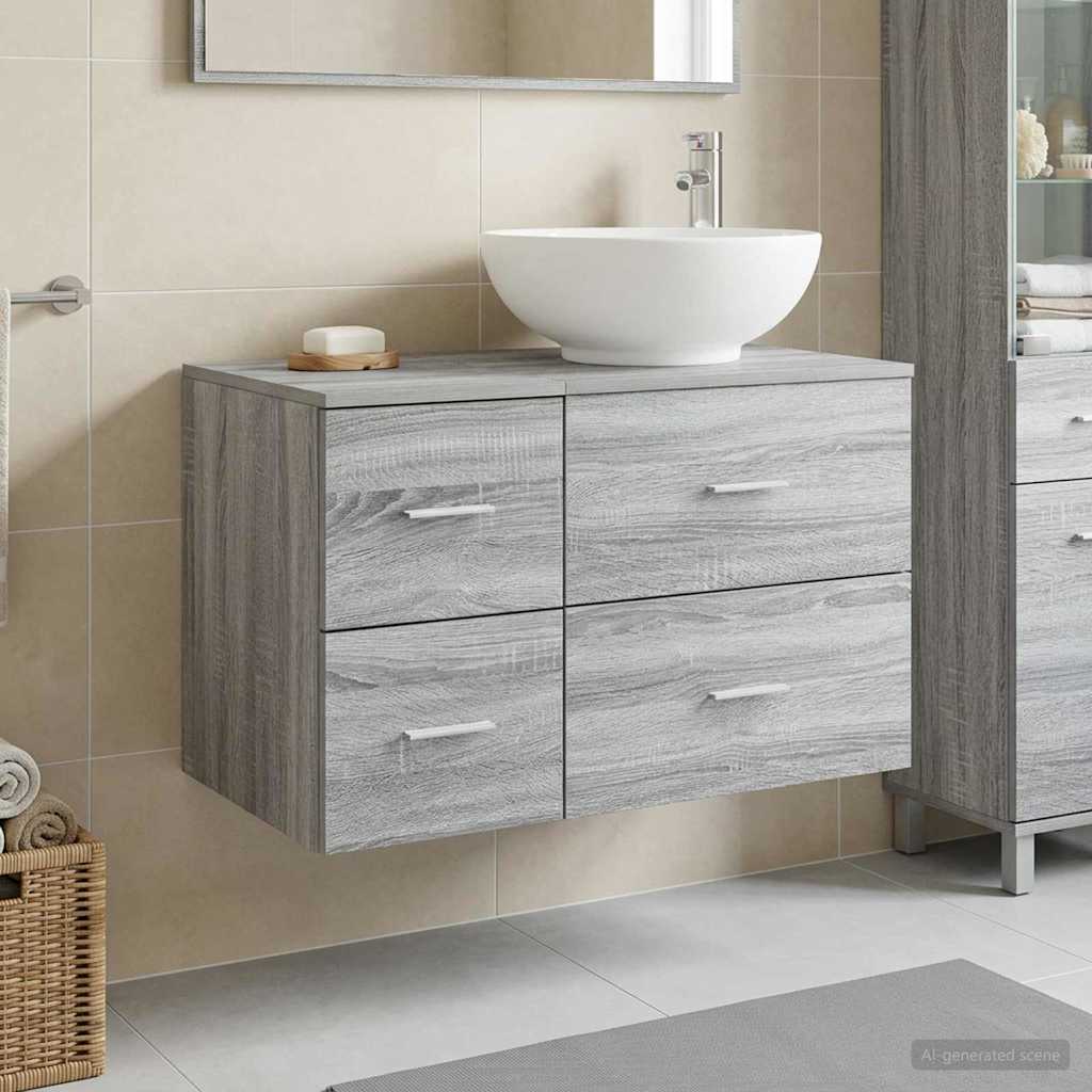 vidaXL Badkamermeubel Set 2 st Wit Bewerkt hout