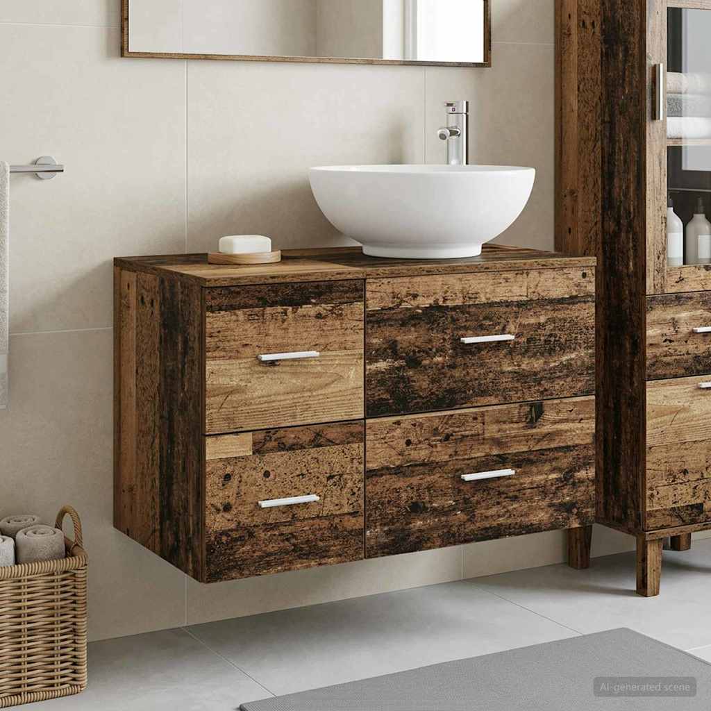 vidaXL Badkamermeubel Set 2 st Wit Bewerkt hout
