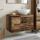 vidaXL Badkamermeubel Set 2 st Wit Bewerkt hout