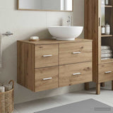 vidaXL Badkamermeubel Set 2 st Wit Bewerkt hout