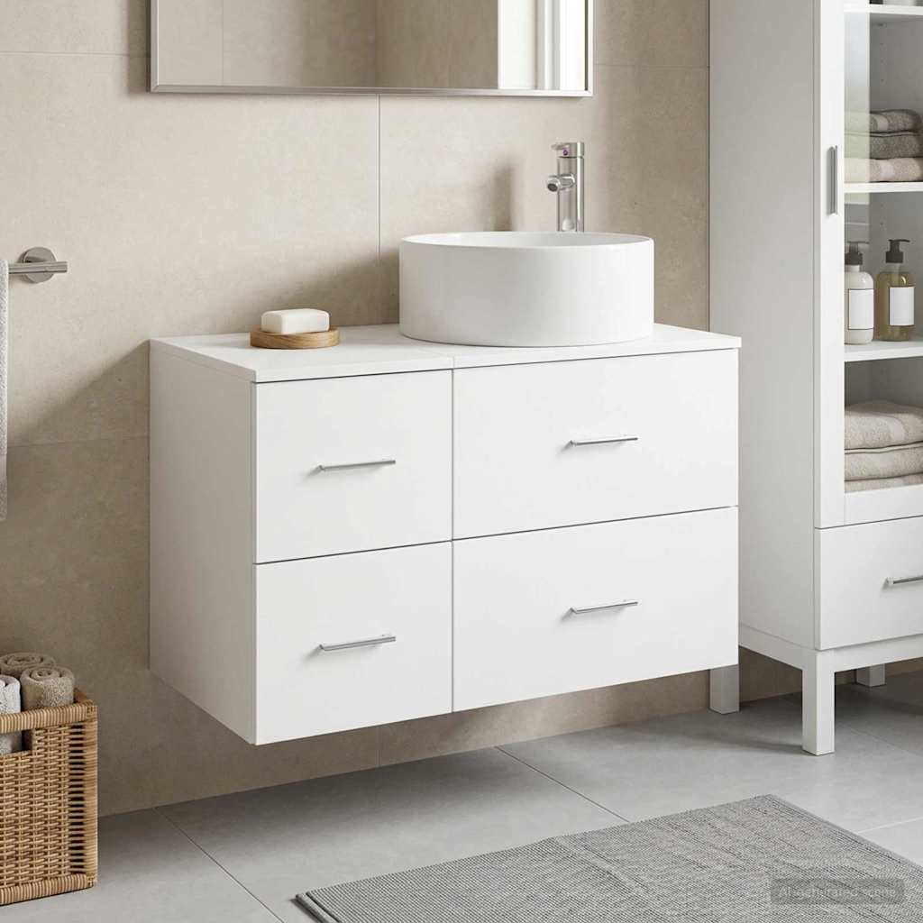 vidaXL Badkamermeubel Set 2 st Wit Bewerkt hout