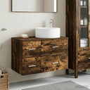 vidaXL Badkamermeubel Set 2 st Wit Bewerkt hout