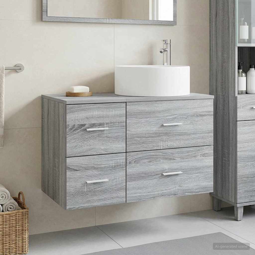 vidaXL Badkamermeubel Set 2 st Wit Bewerkt hout