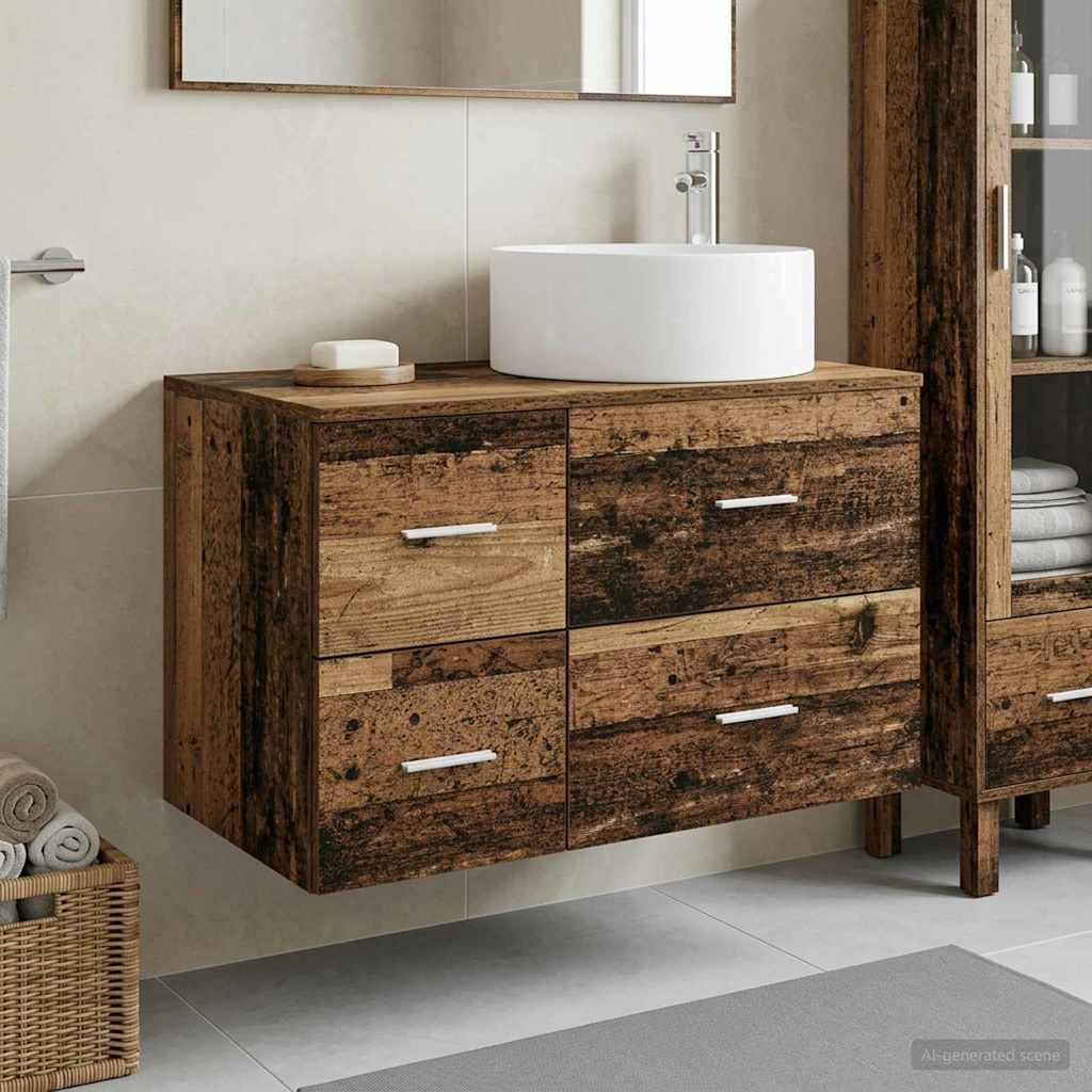 vidaXL Badkamermeubel Set 2 st Wit Bewerkt hout