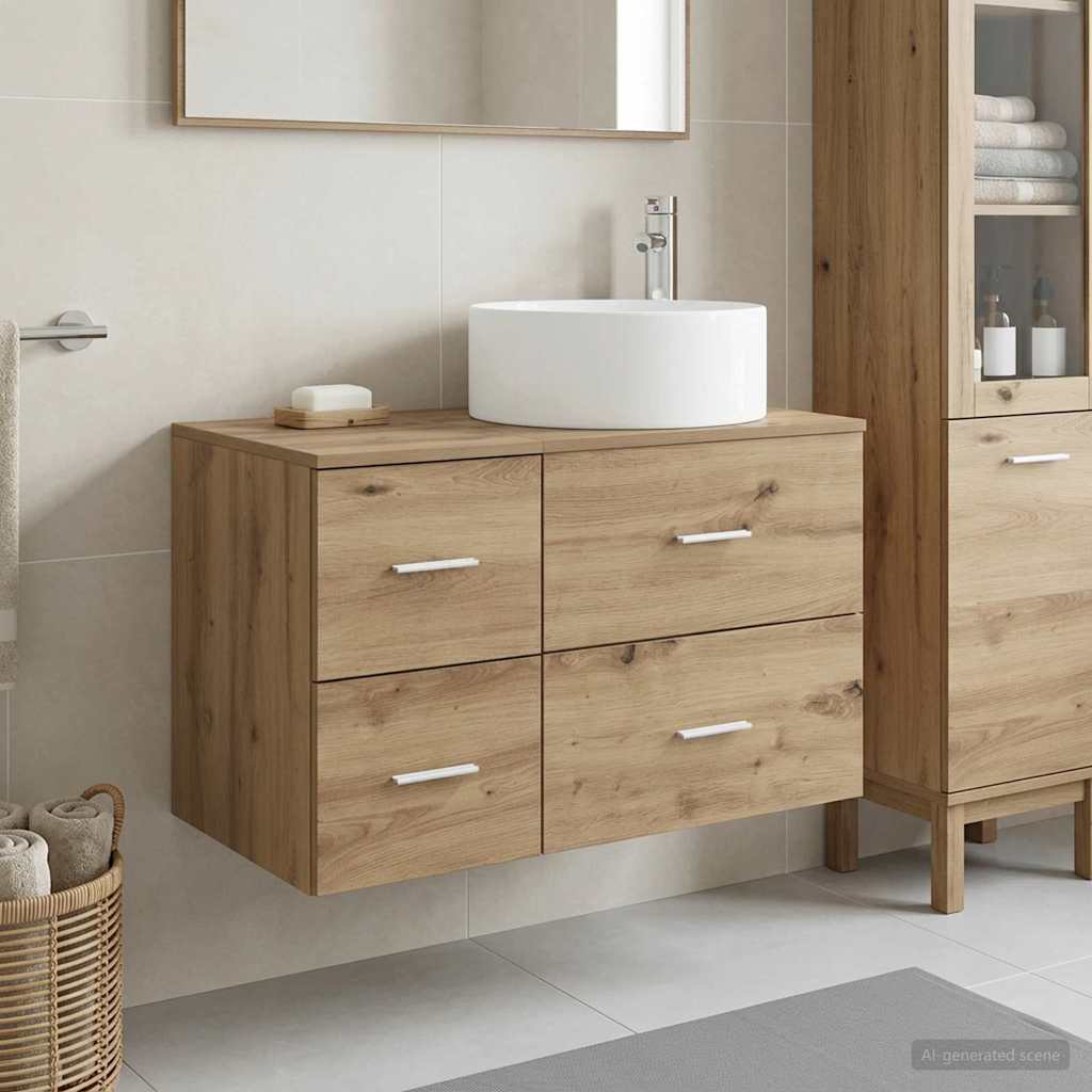 vidaXL Badkamermeubel Set 2 st Wit Bewerkt hout