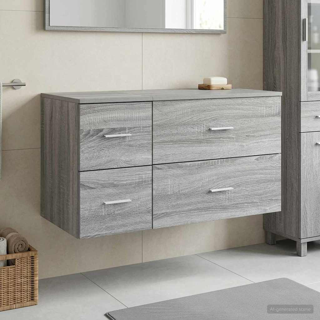 vidaXL Badkamermeubel Set 2 st Wit Bewerkt hout