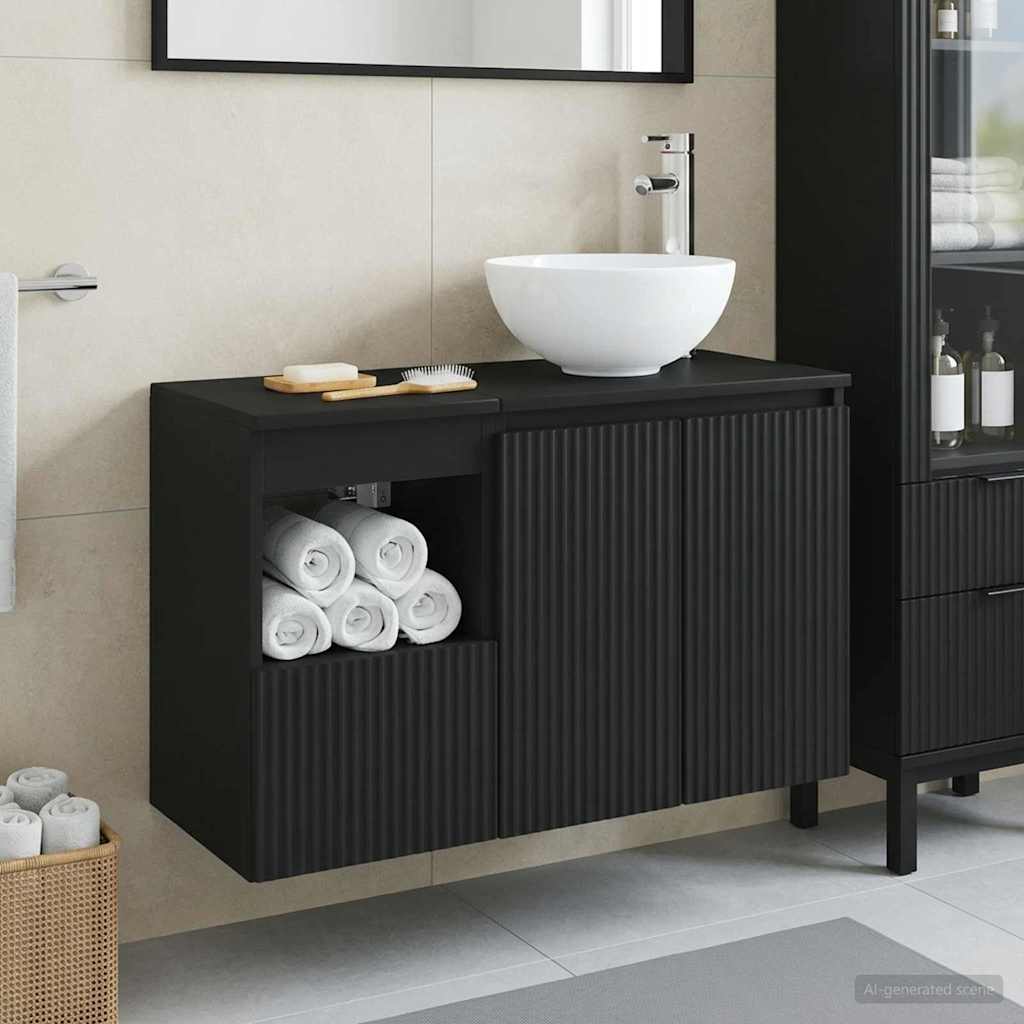 vidaXL Badkamermeubel Set 2 st Wit Bewerkt hout
