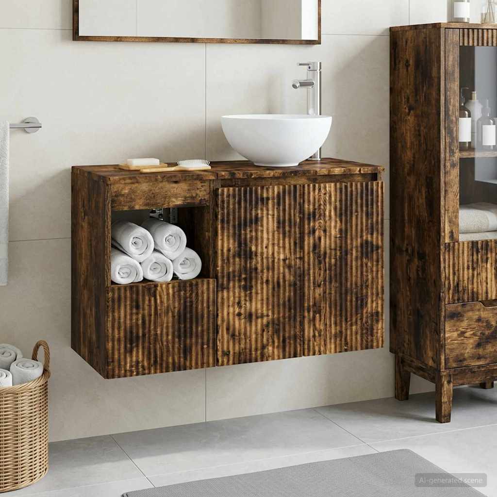 vidaXL Badkamermeubel Set 2 st Wit Bewerkt hout