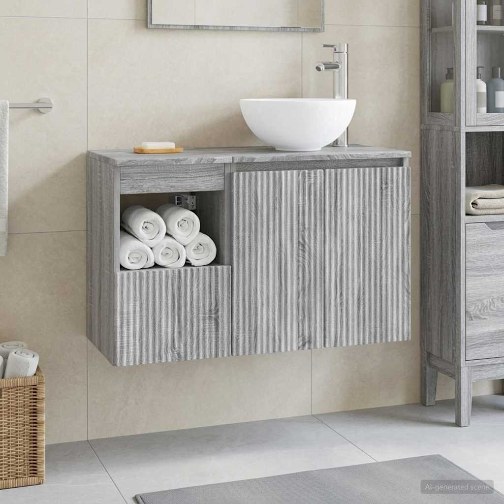 vidaXL Badkamermeubel Set 2 st Wit Bewerkt hout