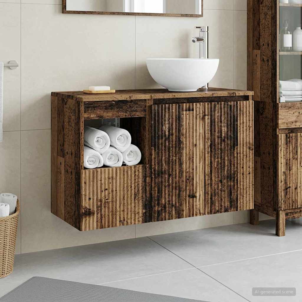 vidaXL Badkamermeubel Set 2 st Wit Bewerkt hout
