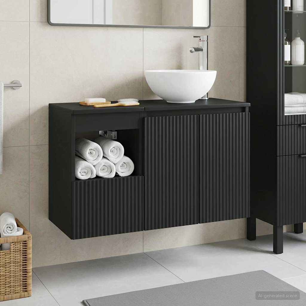 vidaXL Badkamermeubel Set 2 st Wit Bewerkt hout