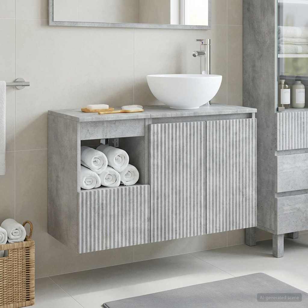 vidaXL Badkamermeubel Set 2 st Wit Bewerkt hout