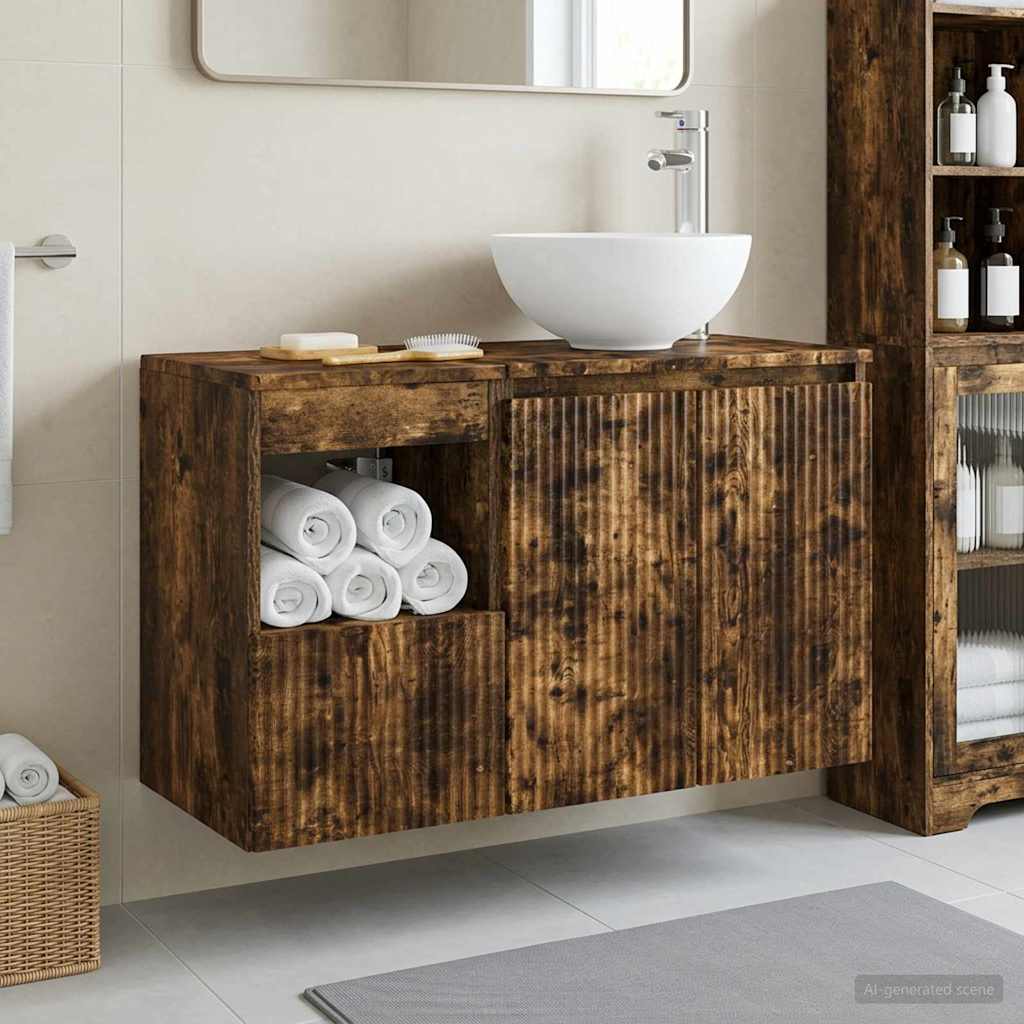 vidaXL Badkamermeubel Set 2 st Wit Bewerkt hout