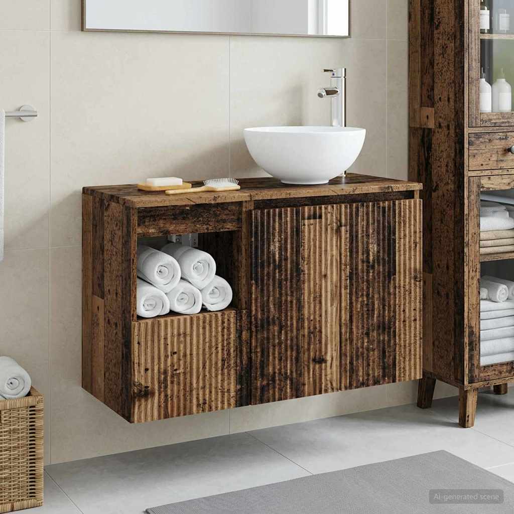 vidaXL Badkamermeubel Set 2 st Wit Bewerkt hout