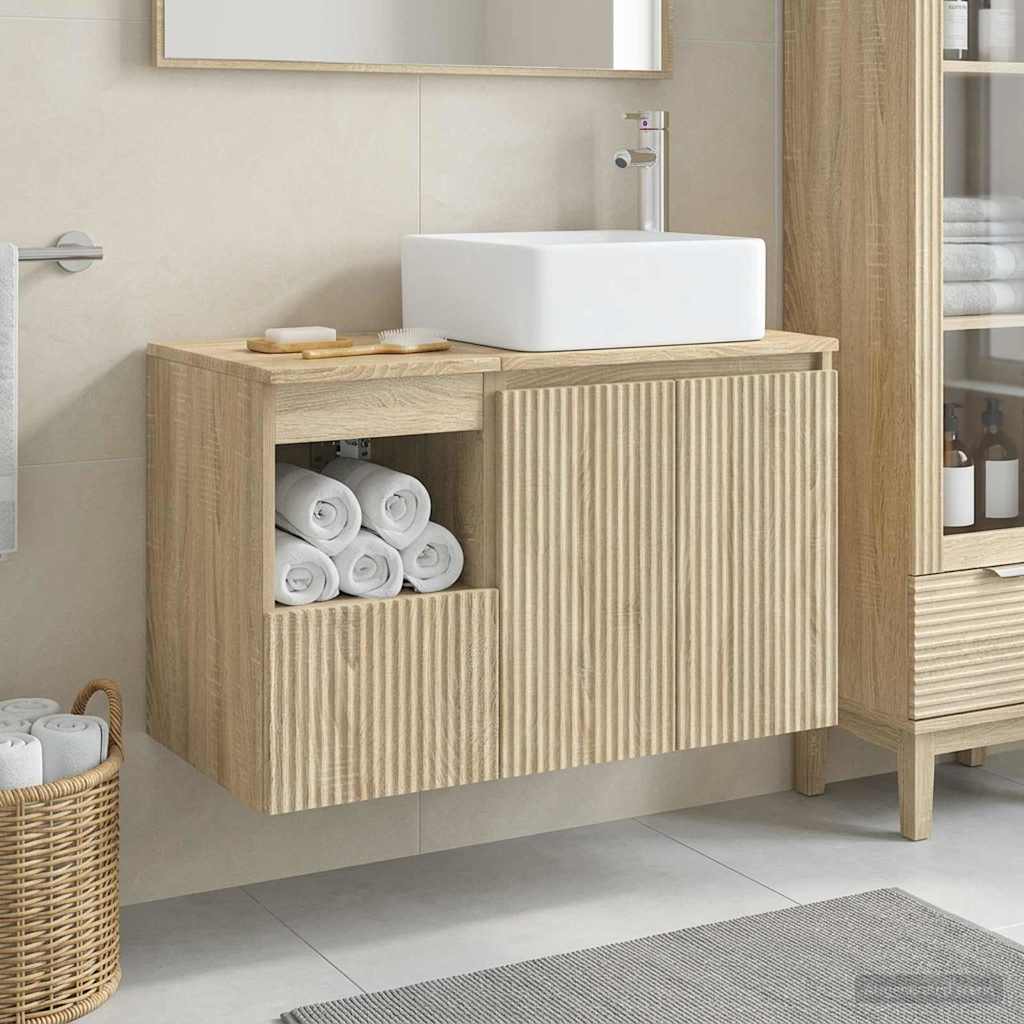 vidaXL Badkamermeubel Set 2 st Wit Bewerkt hout