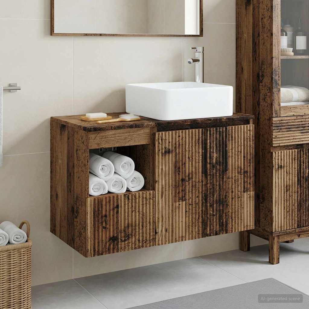 vidaXL Badkamermeubel Set 2 st Wit Bewerkt hout