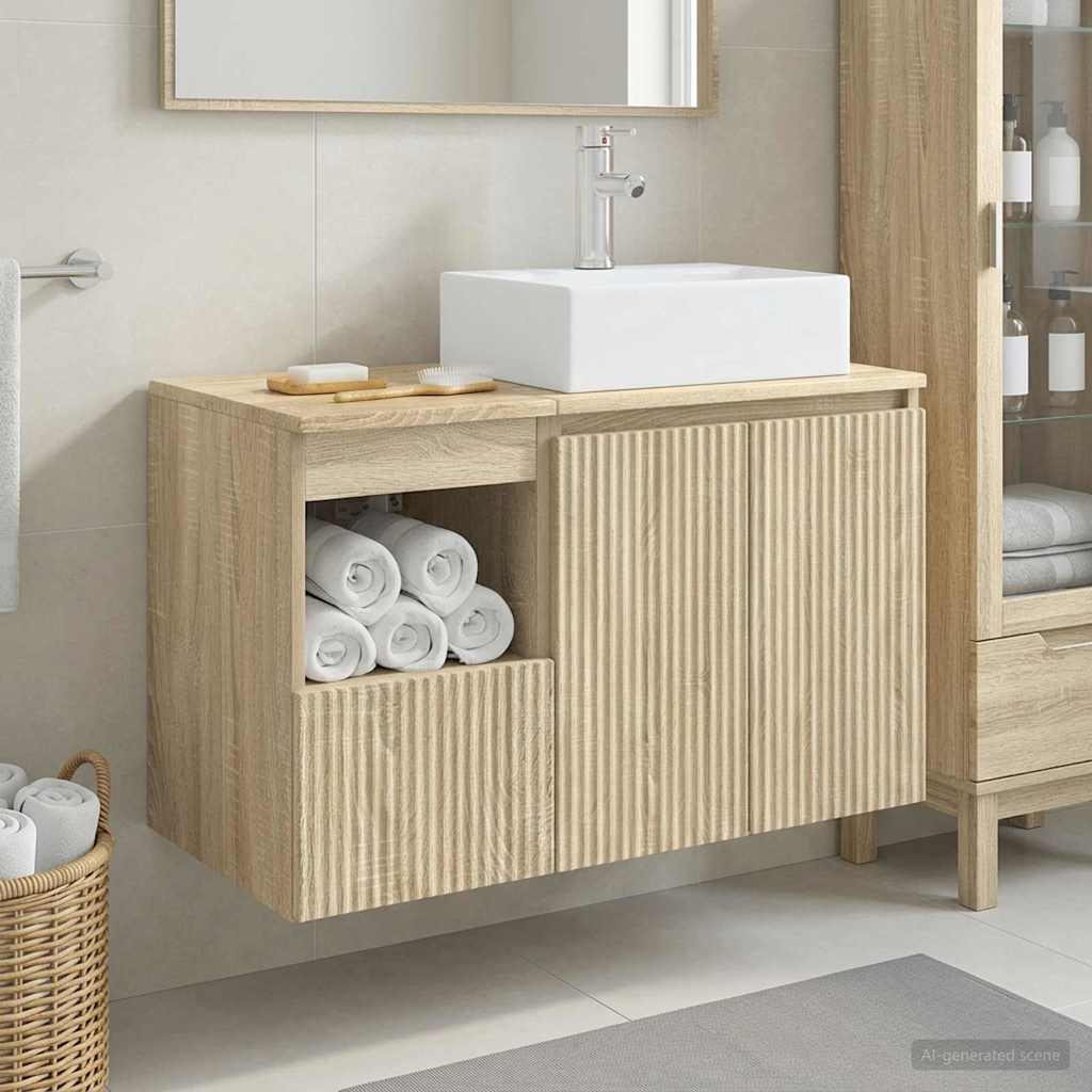 vidaXL Bathroom Furniture Set 2 pcs White Engineered Wood