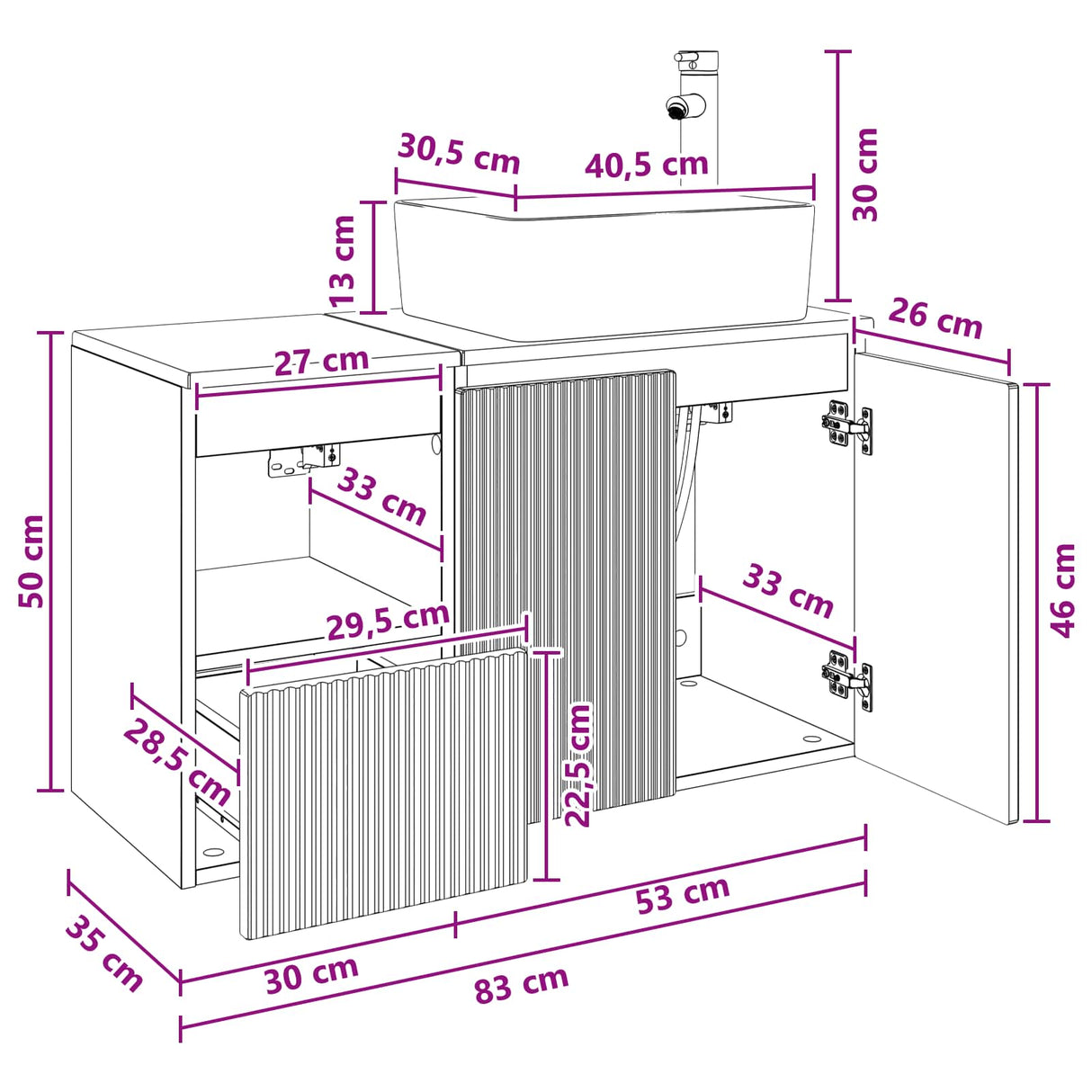 vidaXL Badkamermeubel Set 2 st Wit Bewerkt hout