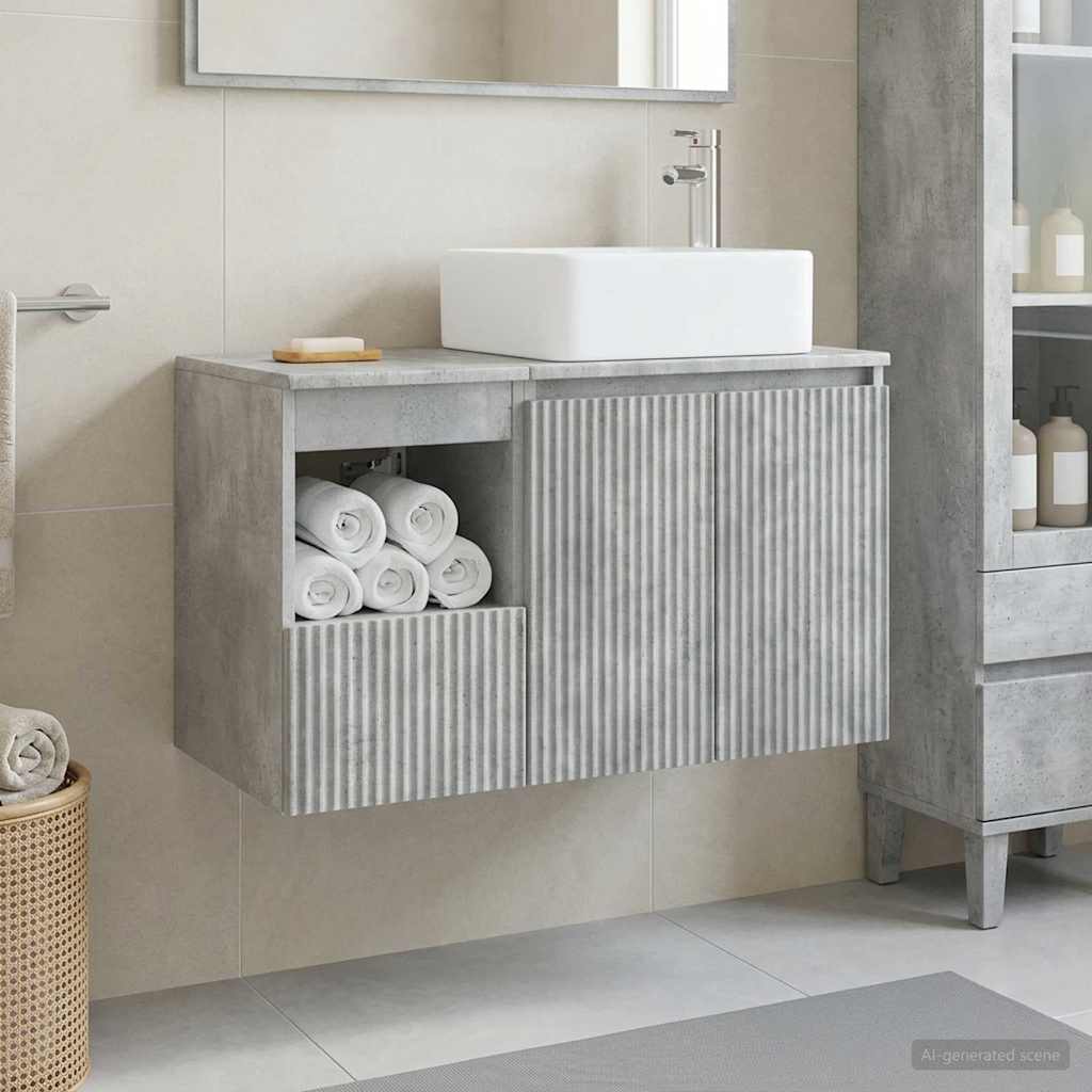 vidaXL Badkamermeubel Set 2 st Wit Bewerkt hout