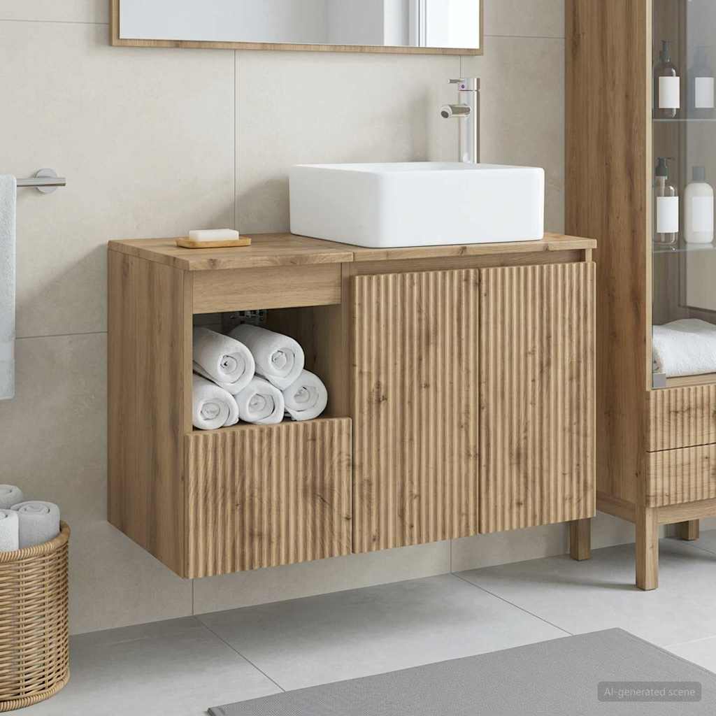 vidaXL Badkamermeubel Set 2 st Wit Bewerkt hout