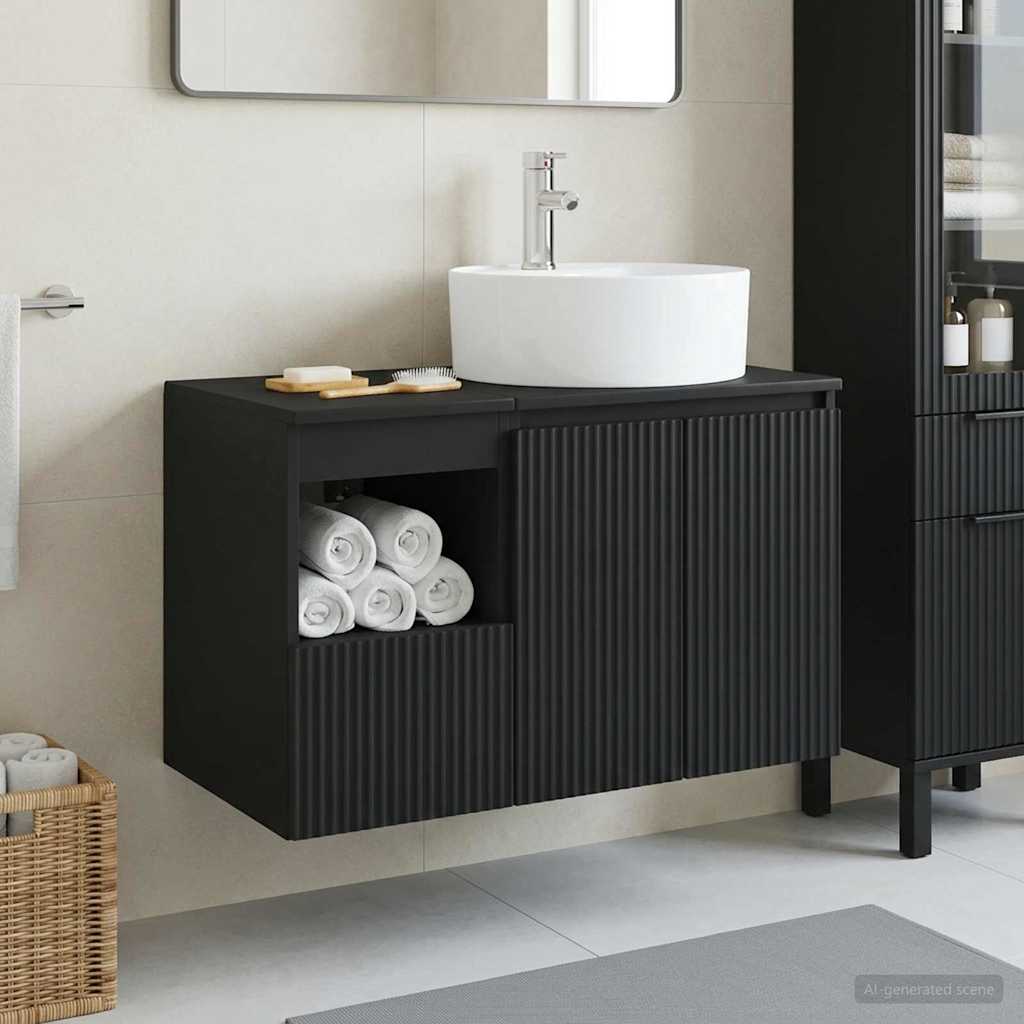vidaXL Badkamermeubel Set 2 st Wit Bewerkt hout