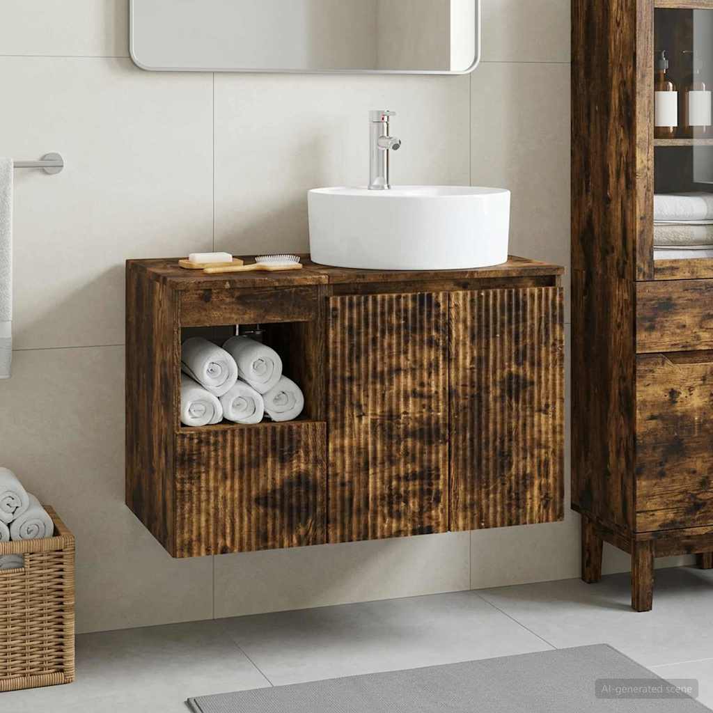vidaXL Badkamermeubel Set 2 st Wit Bewerkt hout