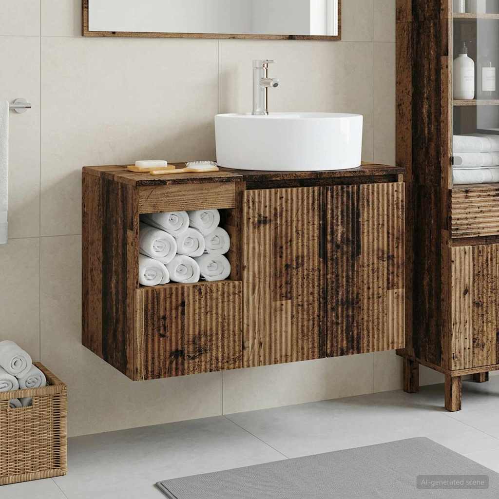 vidaXL Badkamermeubel Set 2 st Wit Bewerkt hout